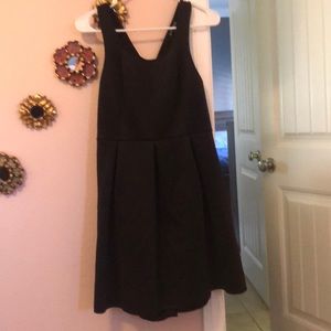 Express black peplum dress with cutout back